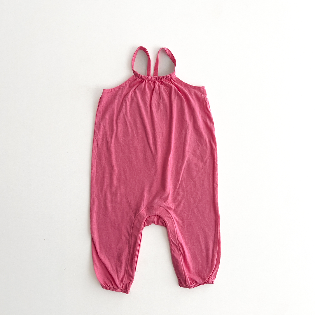 pink plain romper