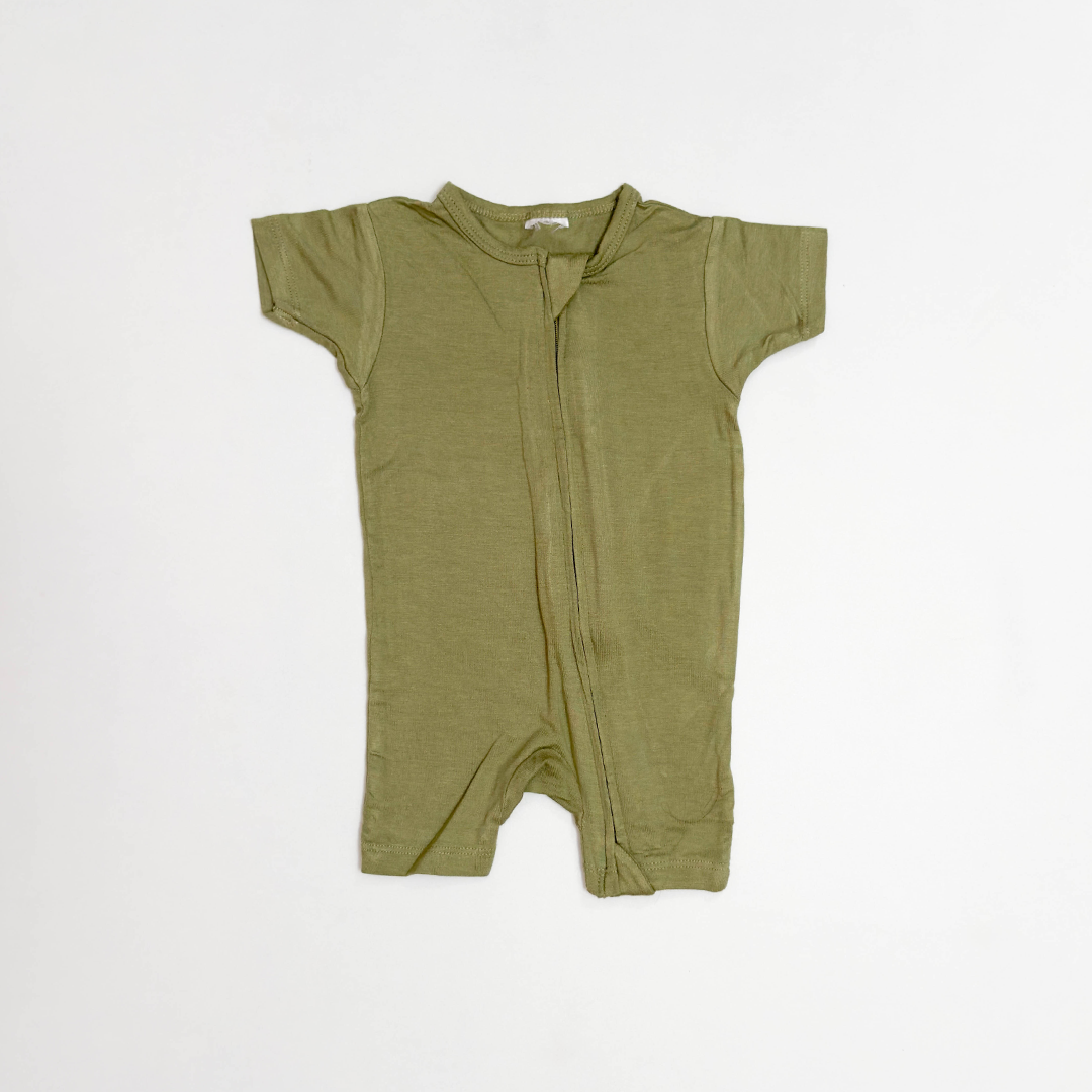GREEN VISCOUS ZIPPER JUMPSUIT