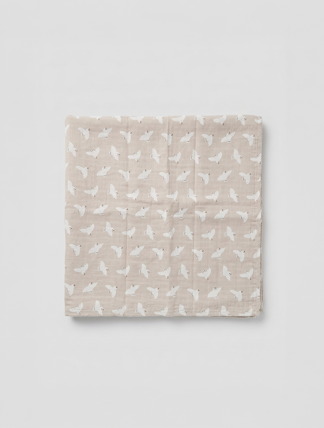 Beige printed organic muslin swaddle