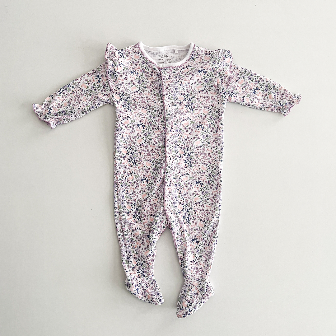 PURPLE FLORAL PRINTED SLEEPSUIT