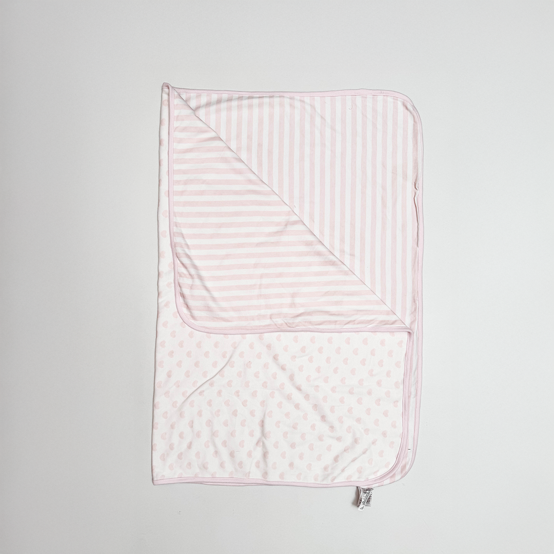 PINK LOVE AND STRIPED SWADDLE