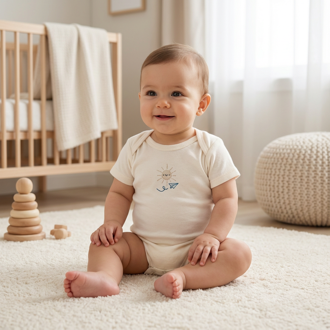 OFF WHITE EMBROIDERY ONESIE