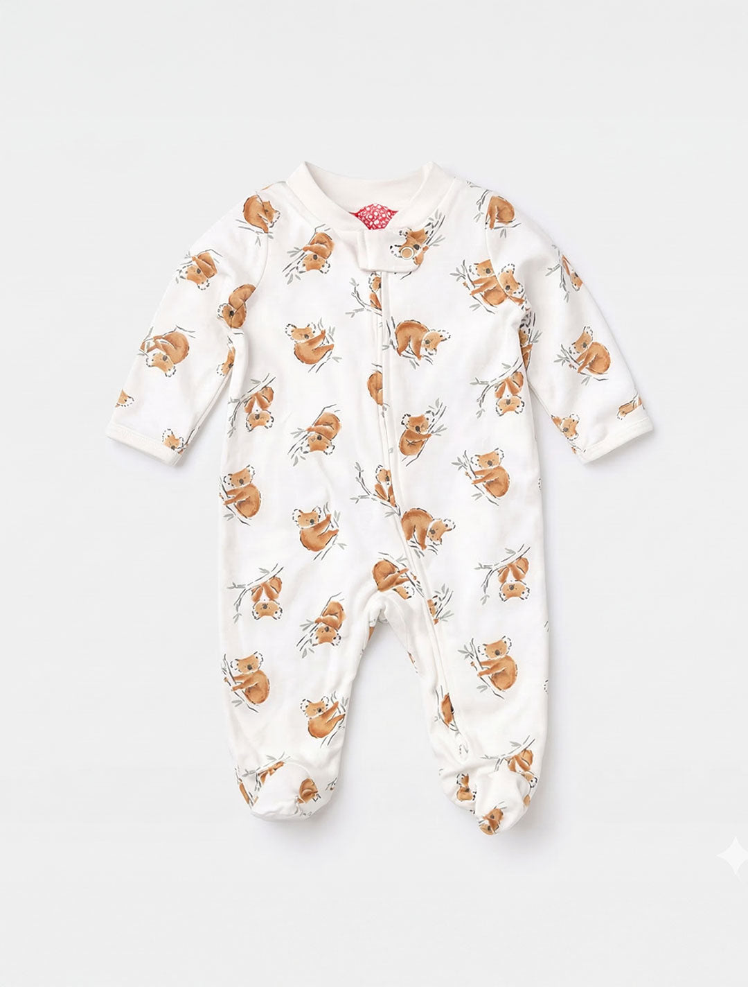 ANIMAL PRINTED ZIPPER SLEEPSUIT