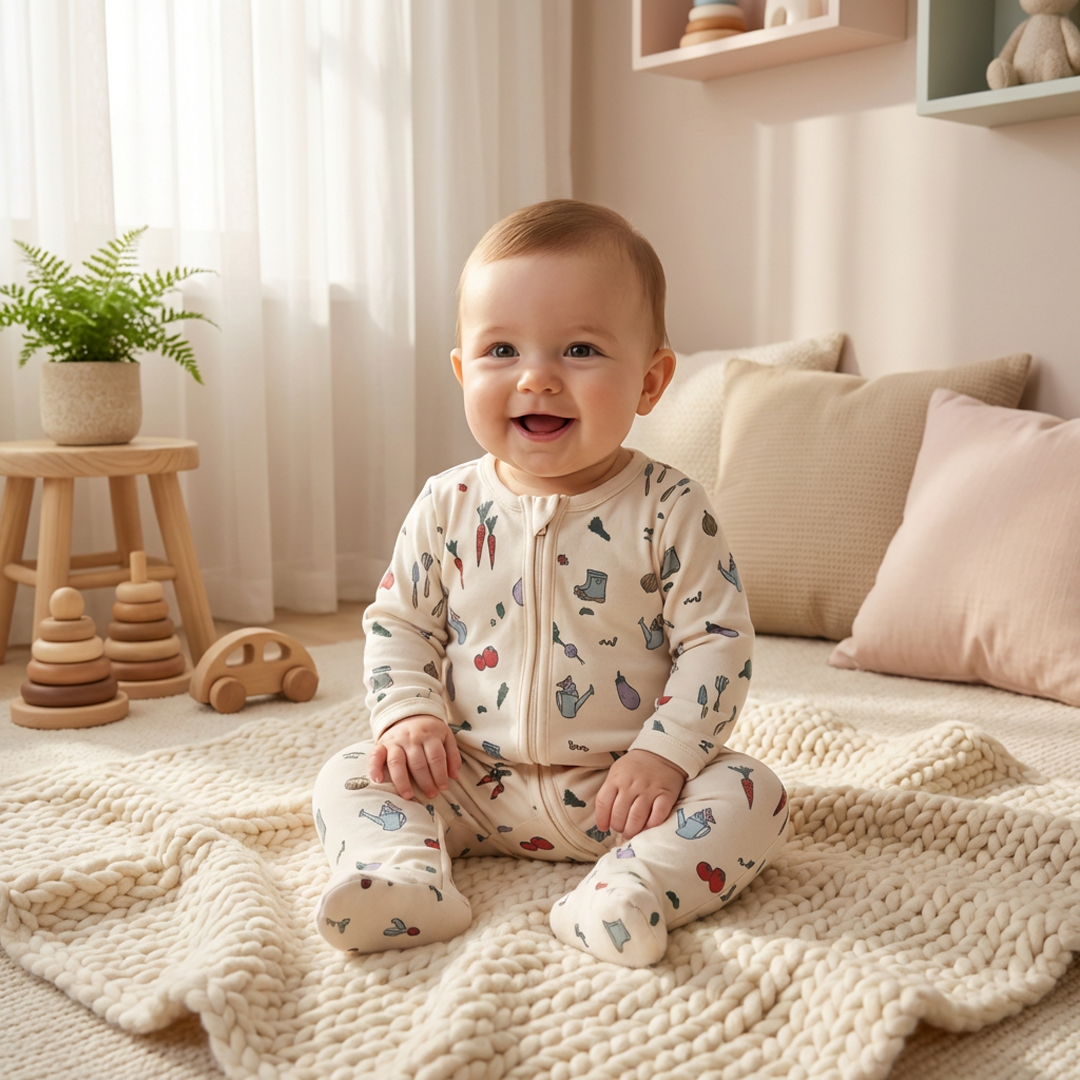 ZIPPER PRINTED ZIPPER SLEEPSUIT
