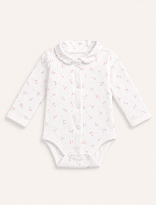 White floral patterned onesie
