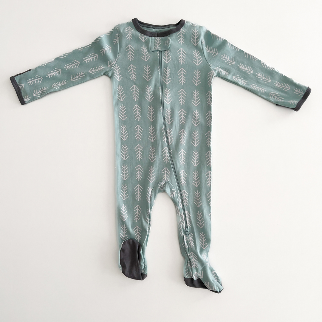 AQUA BLUE PRINTED SLEEPSUIT