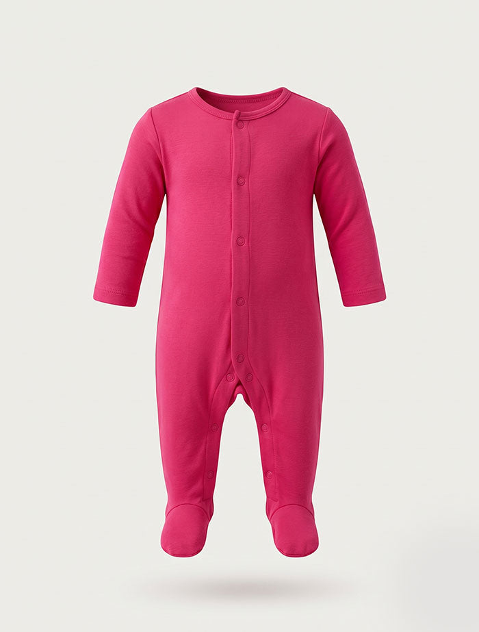 Hot pink button sleepsuit