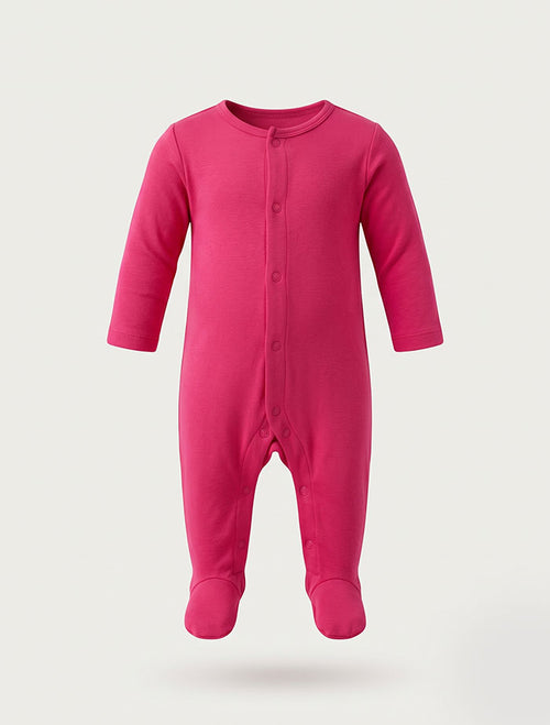 Hot pink button sleepsuit