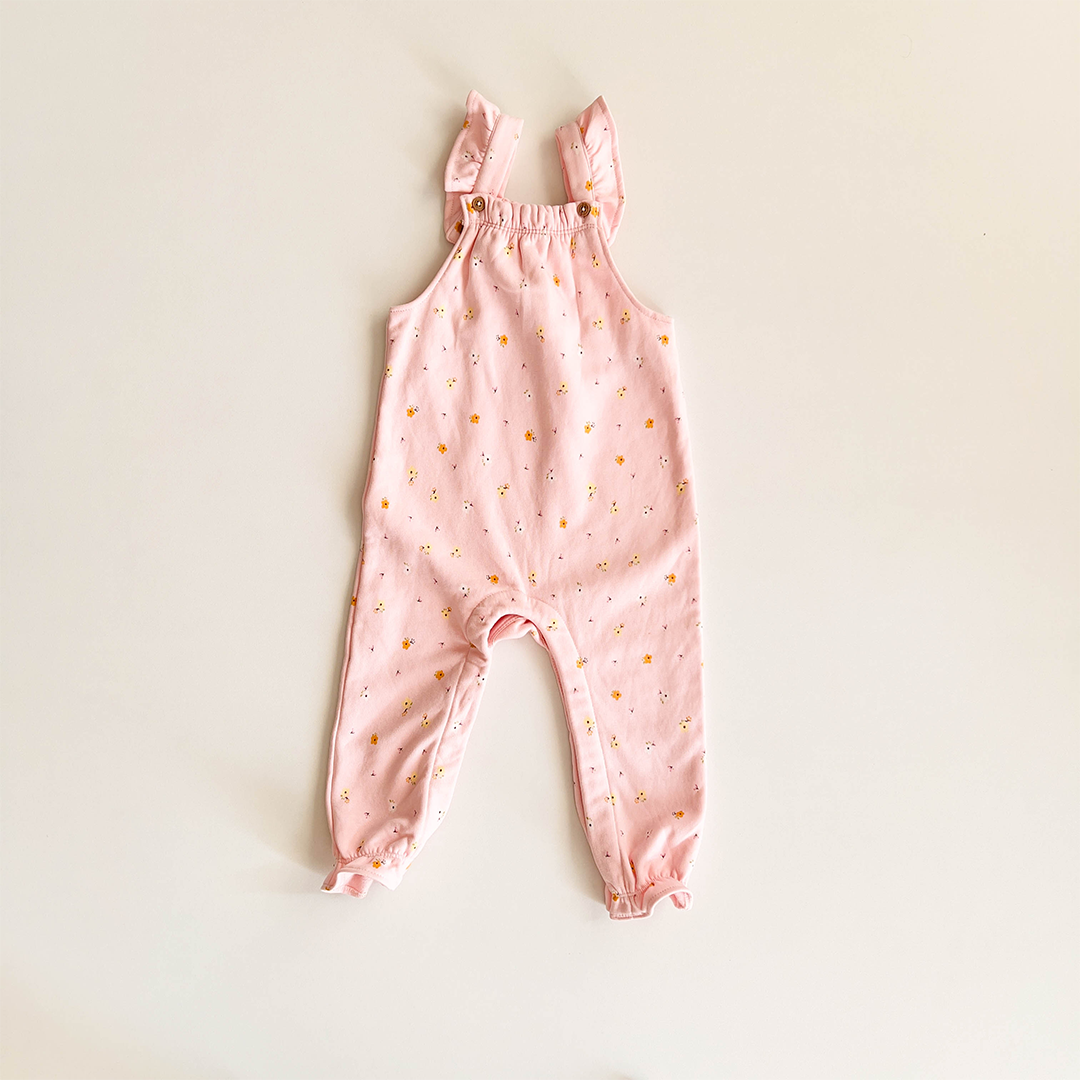 PINK FLORAL DUNGAREE