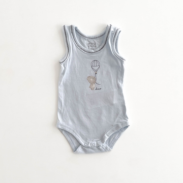 BLUE CHICCO PRINTED SLEEVLESS ONESIE