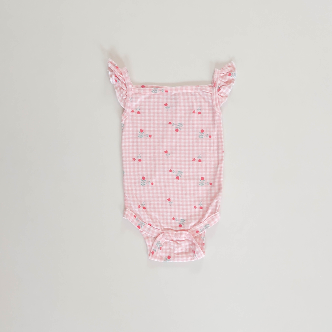 PINK FLORAL ONESIE