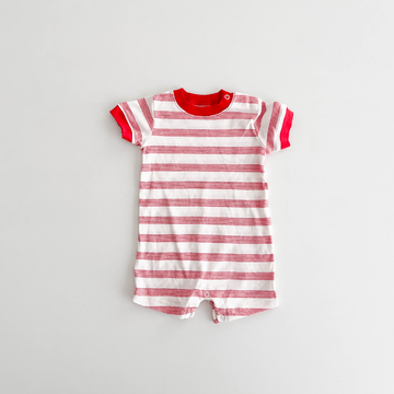 RED AND WHITE STRIPED JUMPSUIT