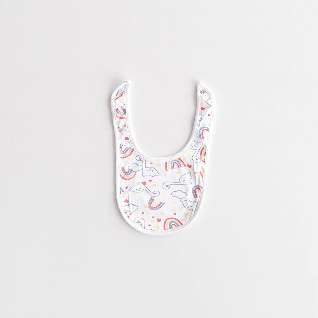 WHITE PRINTED ROUND BIBS