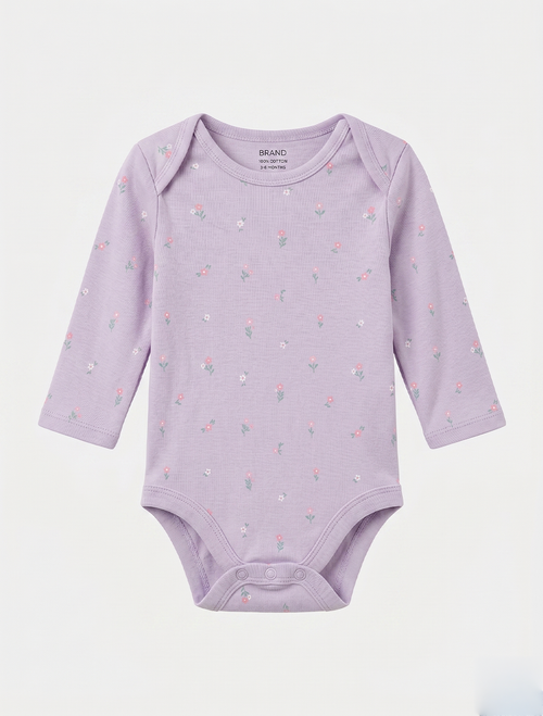 LAVENDER FLORAL PRINTED ONESIES