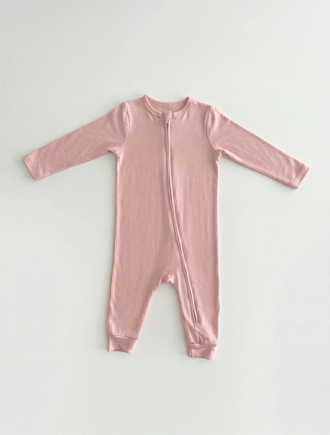 POWDER PINK VISCOUS PLAIN SLEEPSUIT