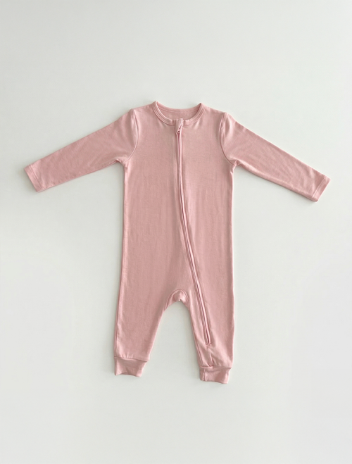 POWDER PINK VISCOUS PLAIN SLEEPSUIT
