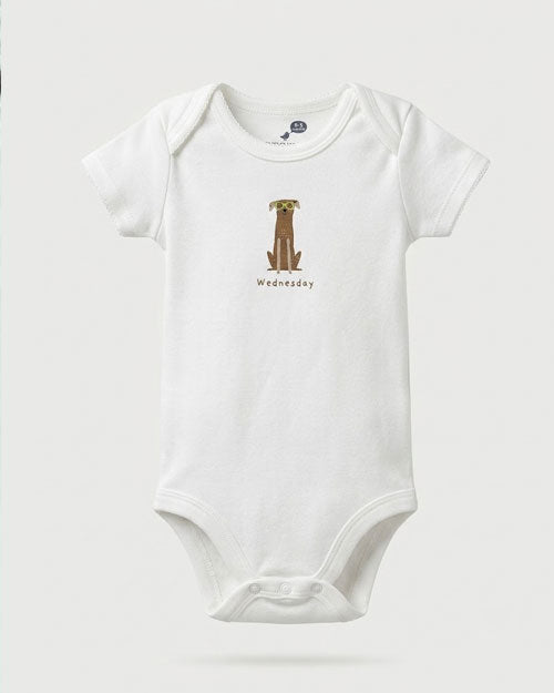 Wednesday printed onesie