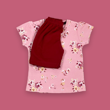 Roja Printed flamingo color girls two piece | 18-24 Months |