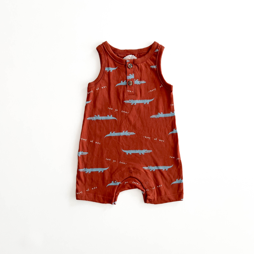 BROWN SLEEVLESS BOYS JUMPSUIT