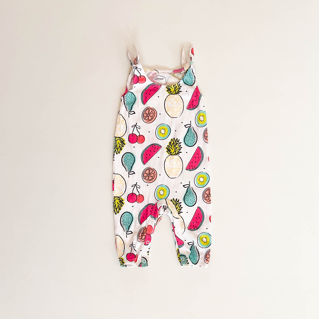 FRUIT PRINT TIED ROMPER