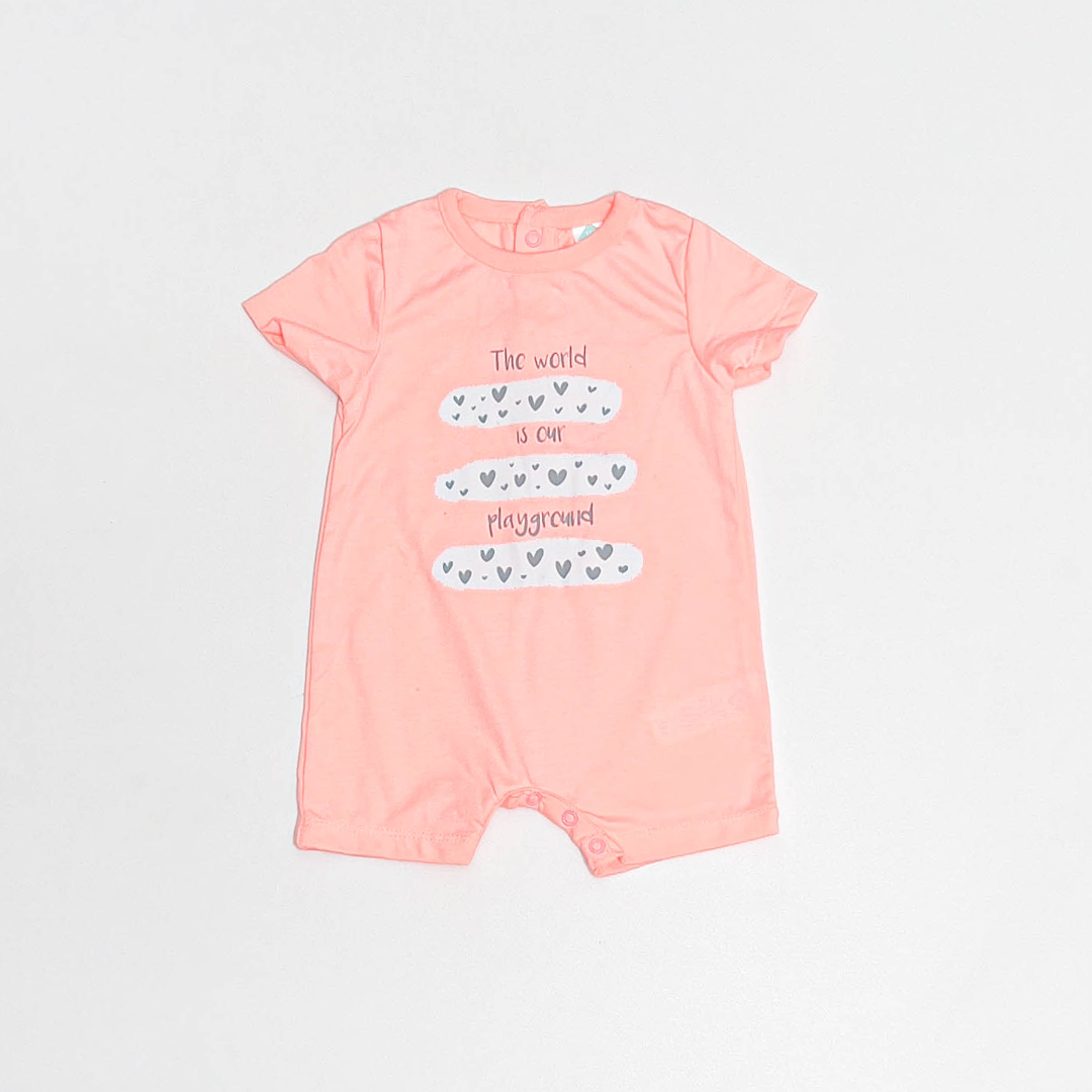 PEACH ORANGE PRINTED JUMPSUIT