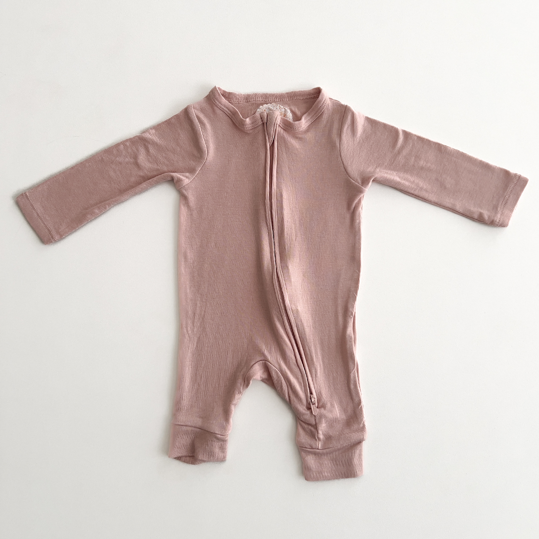 powder pink plain romper
