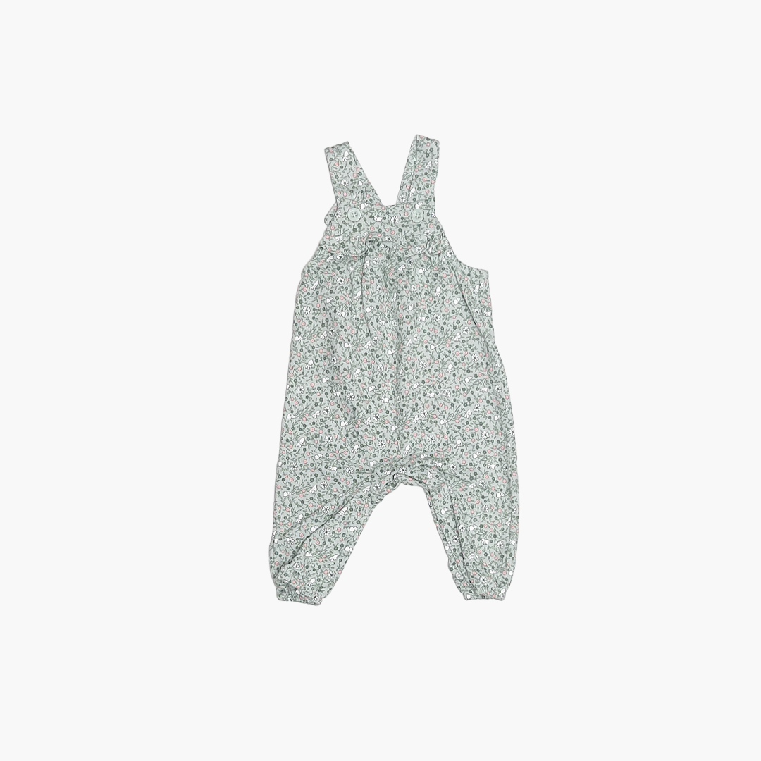 SAGE GREEN FLORAL DUNGAREE