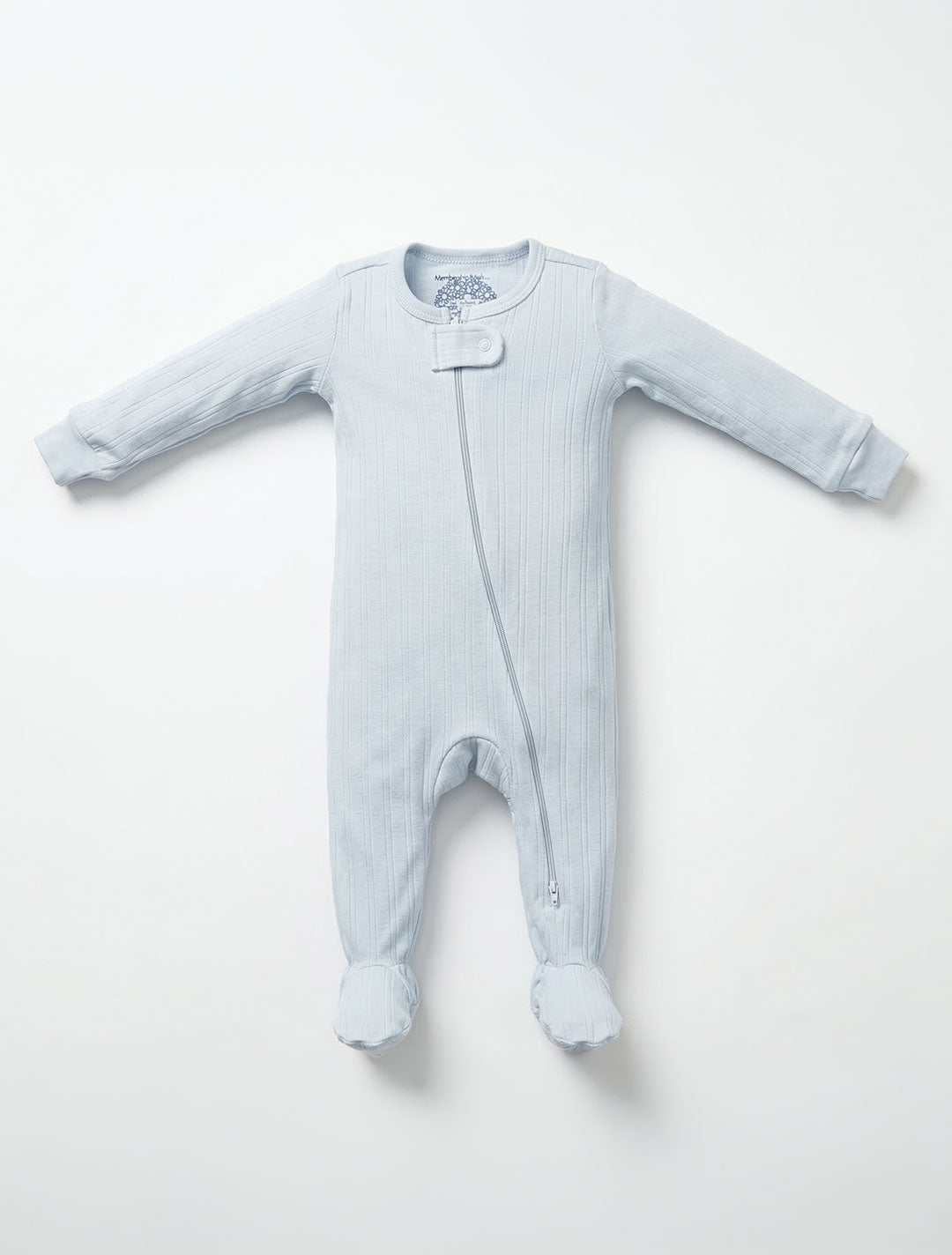 COOL BLUE RIBBED SLEEPSUIT