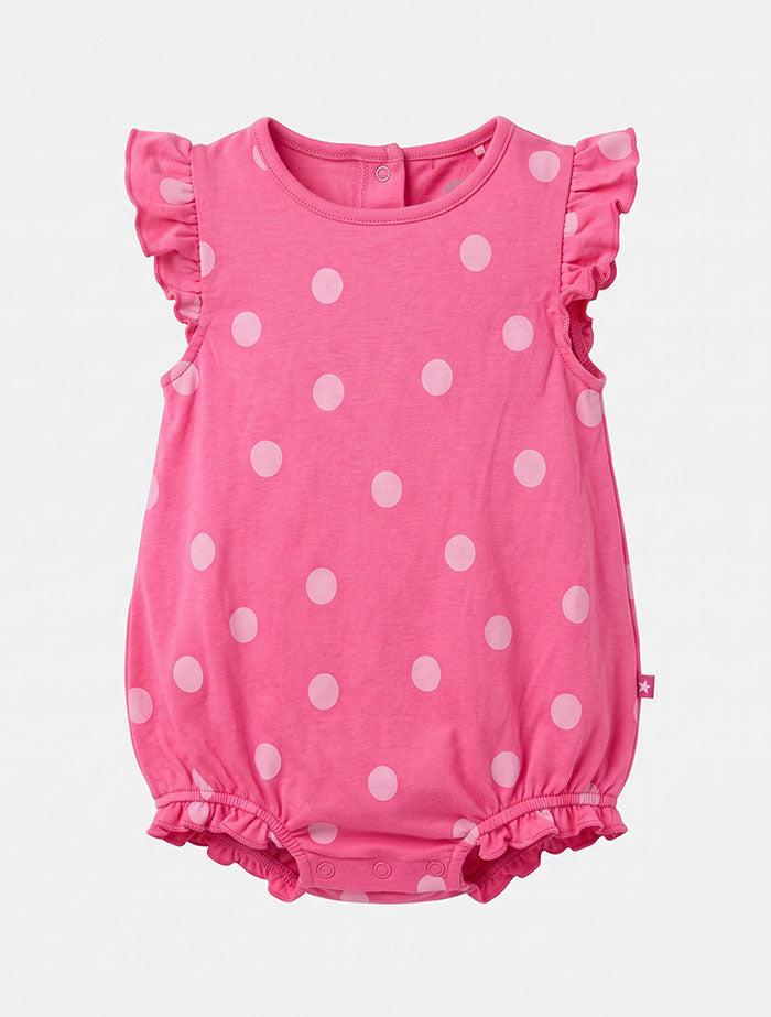 Pink polka dotted fancy onesie