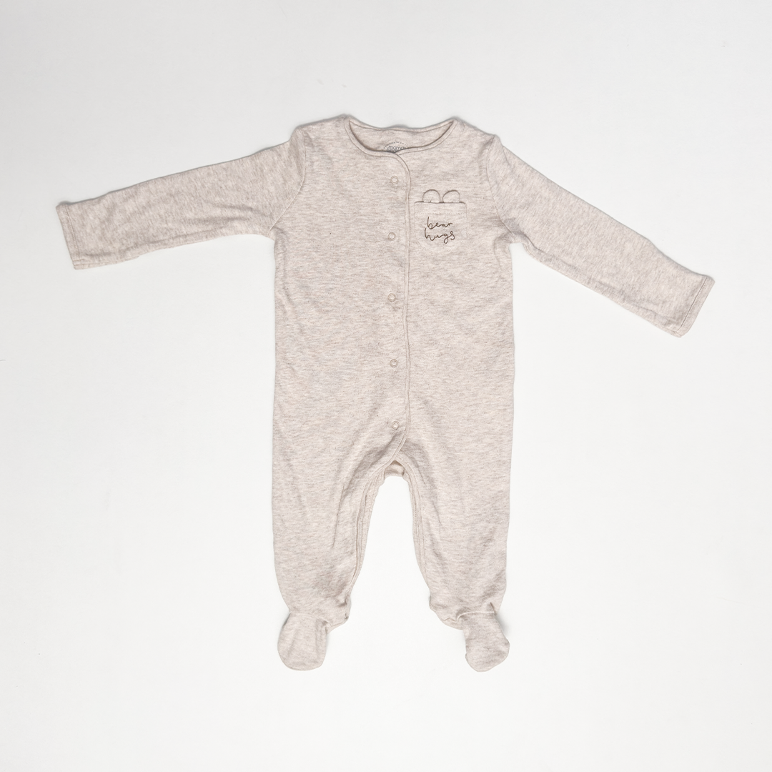 BEIGE BUTTON TYPE SLEEPSUIT