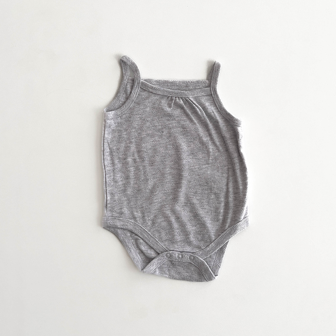 MAX GREY POINTELLE ONESIE