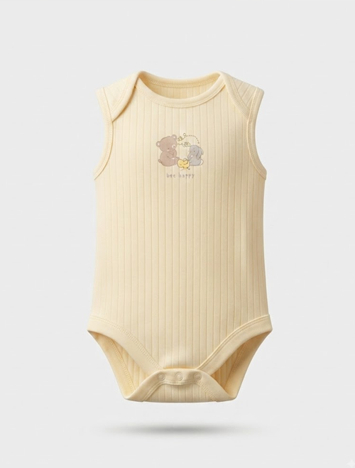 Butter yellow ribbed onesie