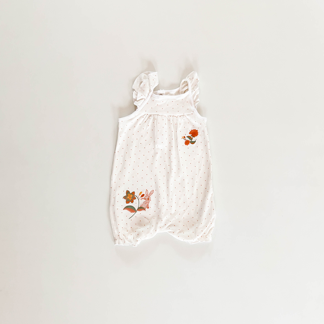 GIRLS FLORAL DOTTED JUMPSUIT