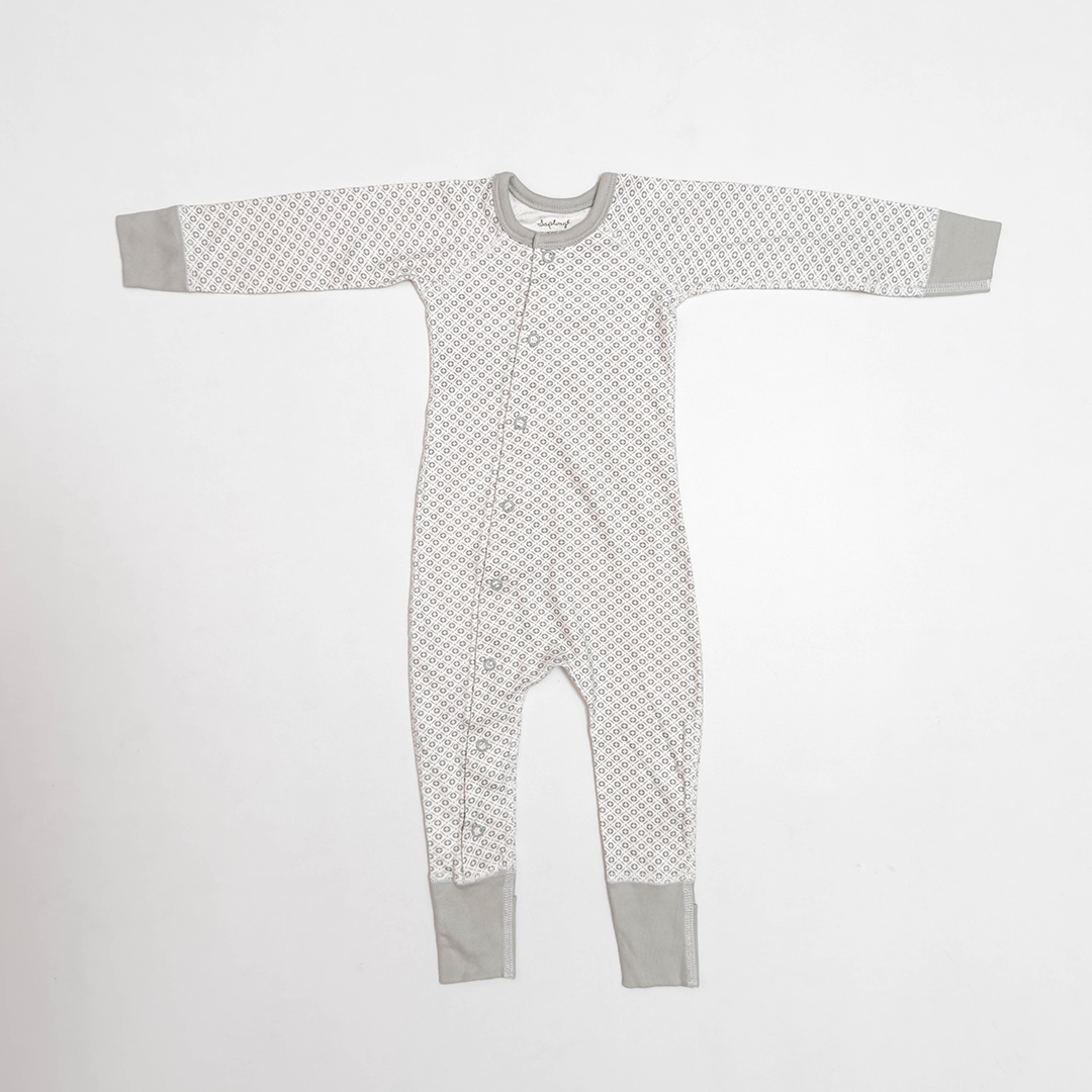 GREY PATTERNED SLIM FITTED ROMPER