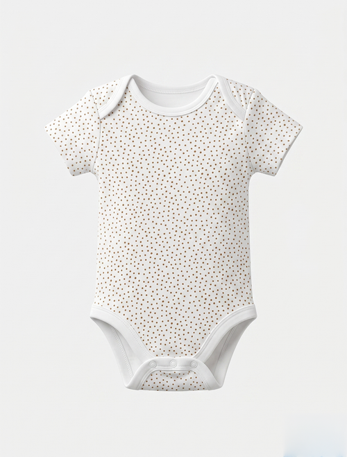 WHITE DOTTED ONESIE