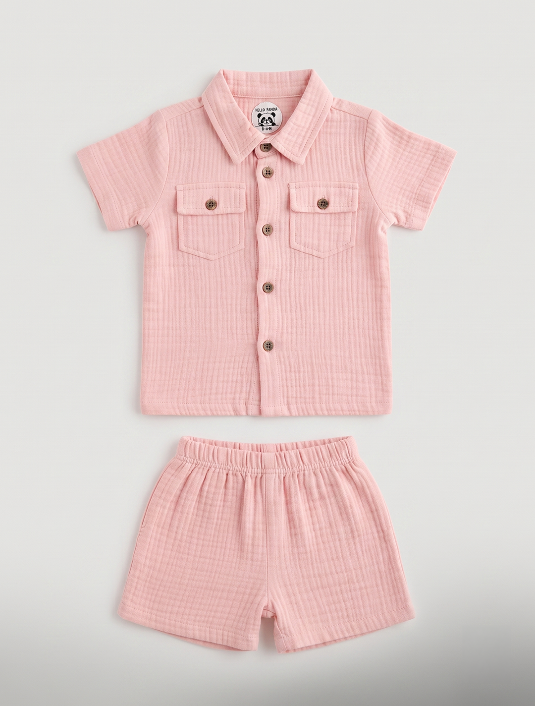 Muslin Shirt & Shorts Co-ord Set – Blush Pink