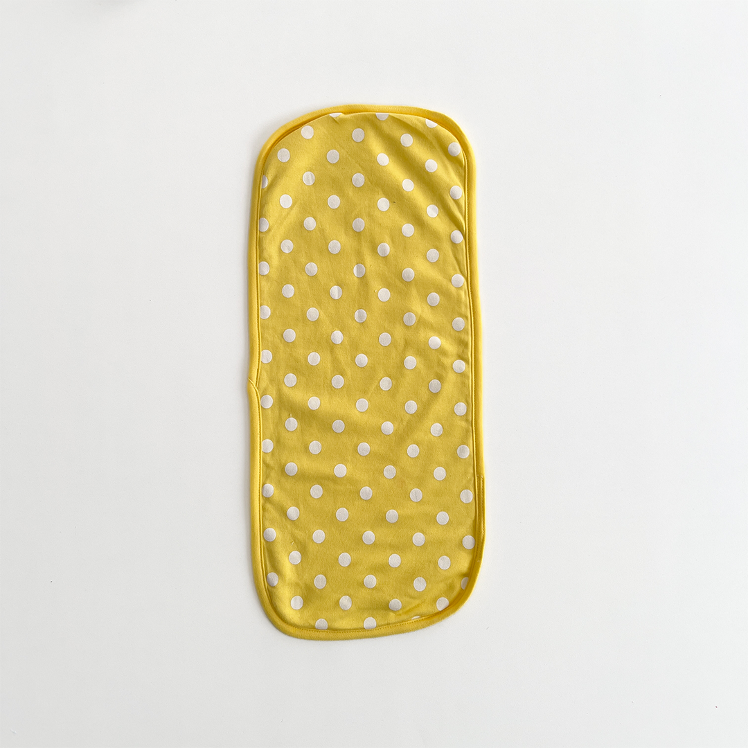 YELLOW POLKA DOTTED BURP CLOTH