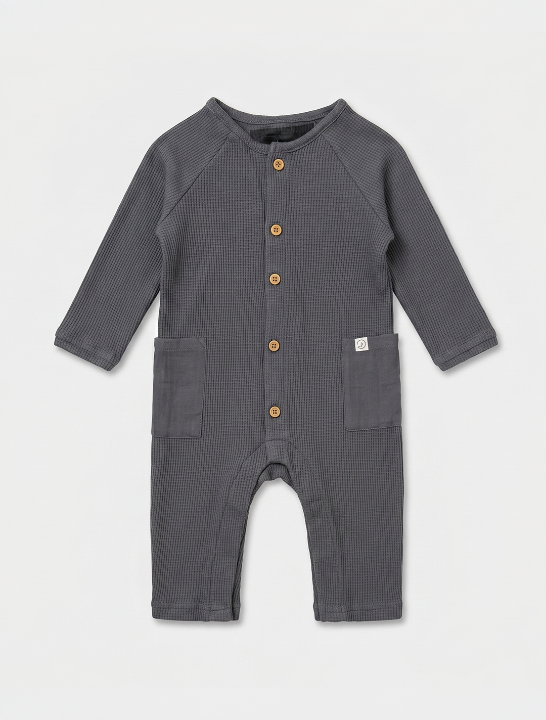 GREY KNITTED BUTTON ROMPER