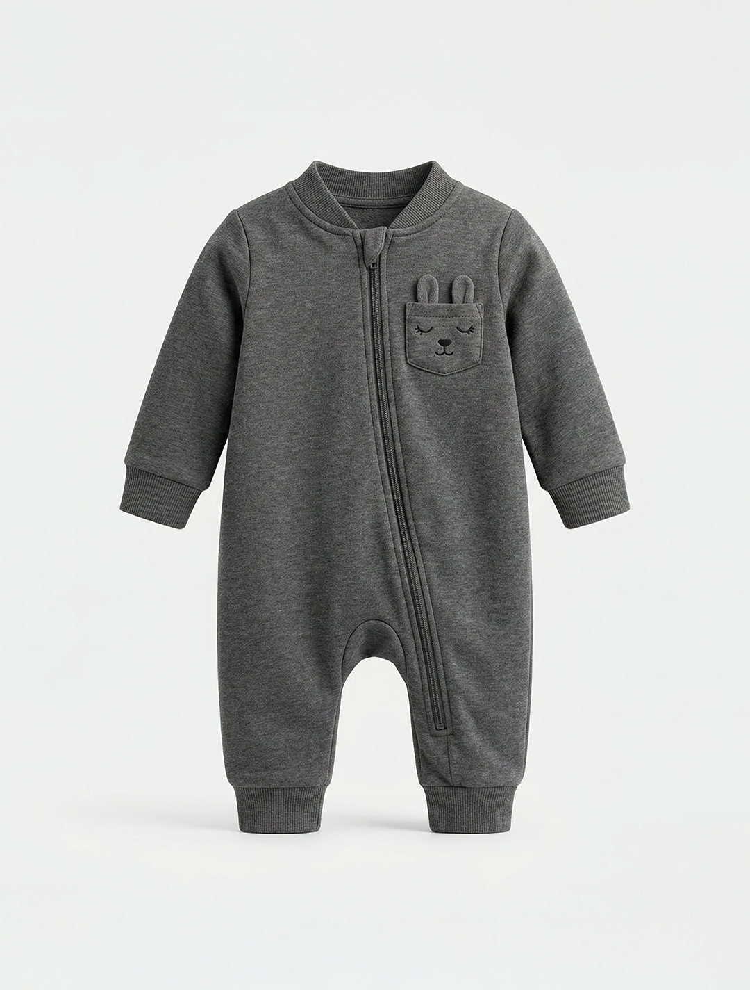 DARK GREY ZIPPER ROMPER