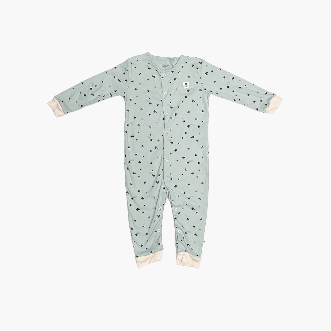 MINT GREEN STAR PATTERNED ROMPER