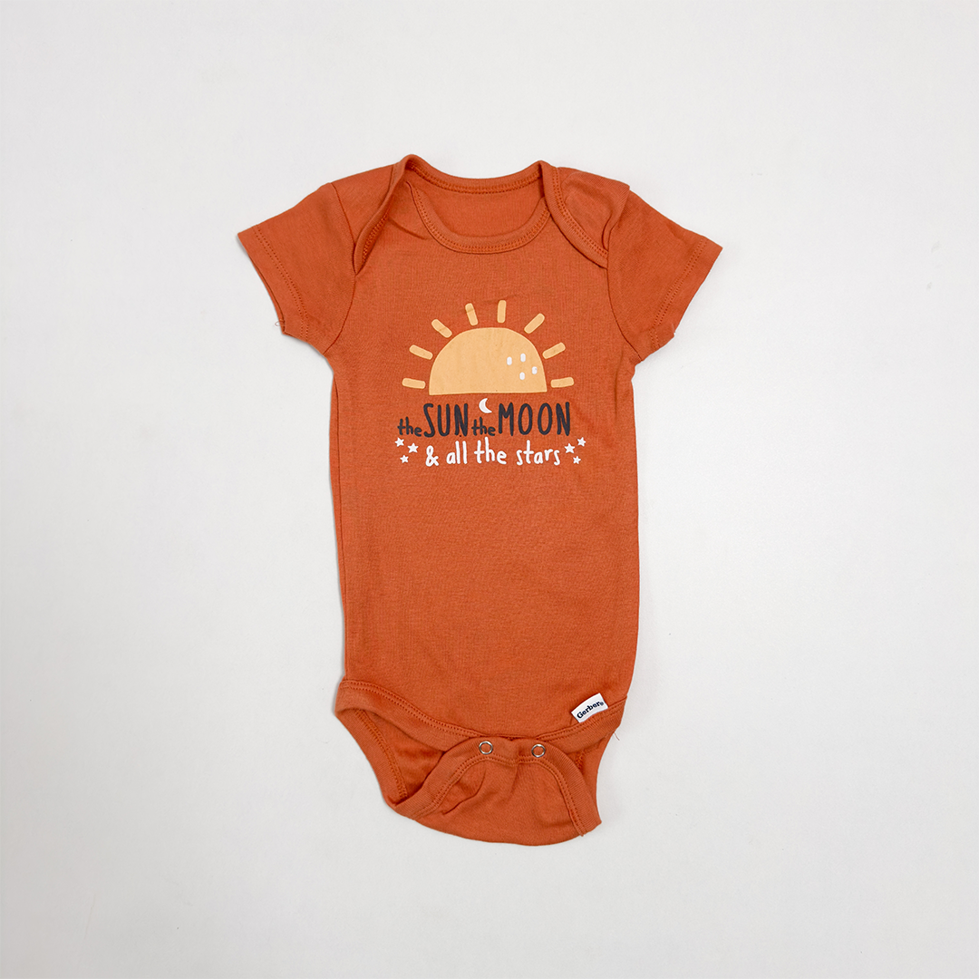 BURNT ORANGE SUN ONESIE