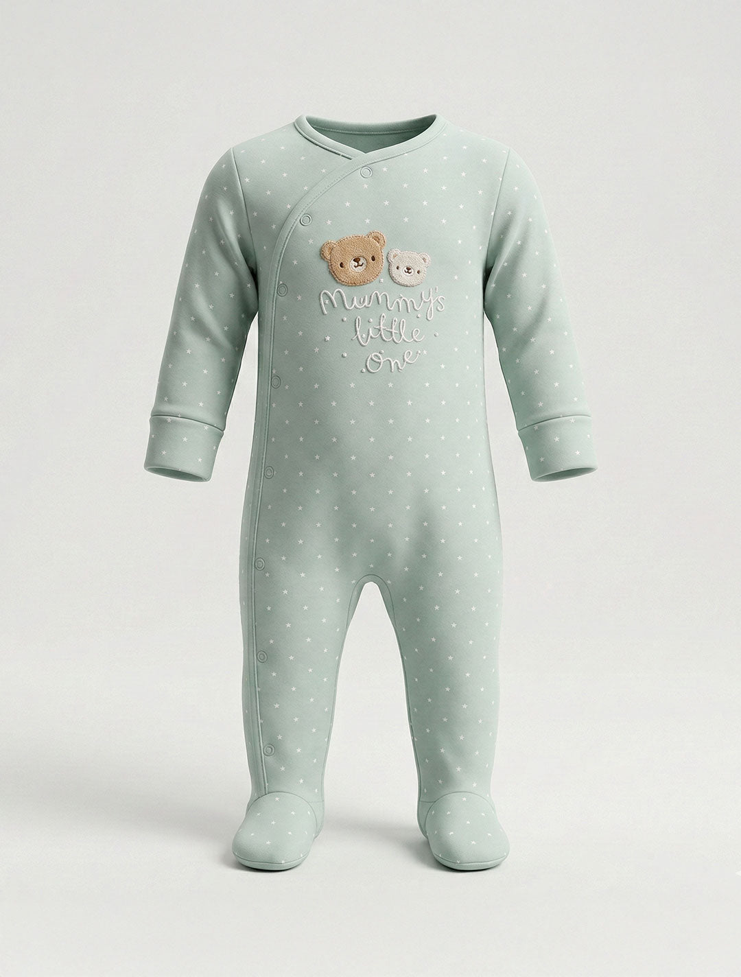 BEAR SAGE STAR PRINTED SLEEPSUIT