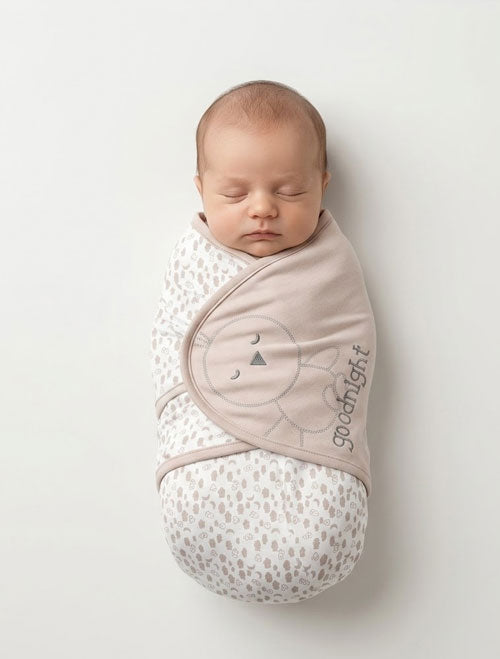 BEIGE DOUBLE SIDE SWADDLE CUM BLANKET