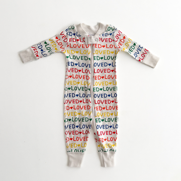 Multicolored loved patterned romper