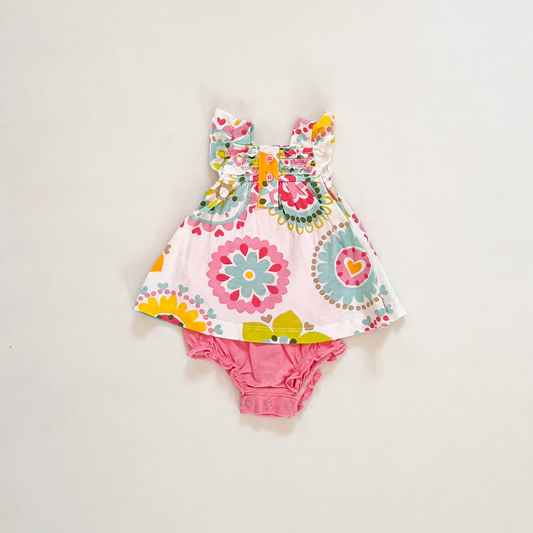PINK FLORAL GIRLS FORCK
