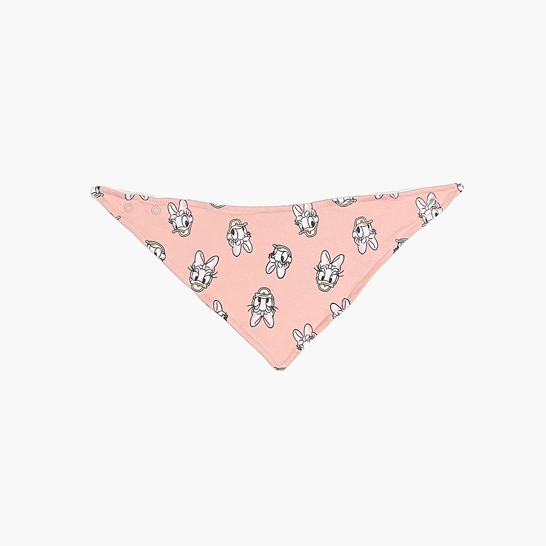 PEACH DUCK PRINTED BANDANA BIBS