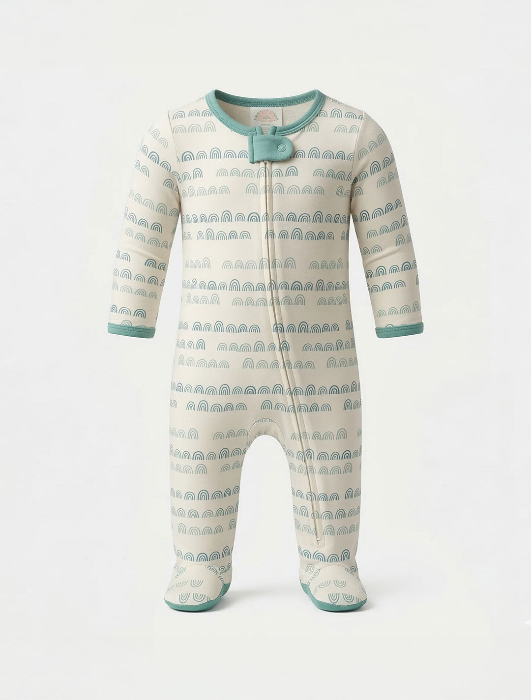 BLUE RAINBOW VISCOUS  PATTERNED SLEEPSUIT