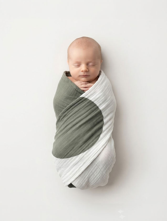 Muslin Milestone Swaddle – Sage Moon