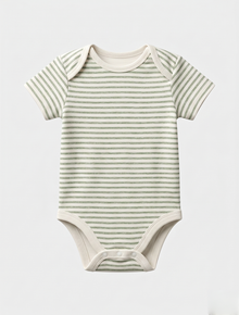 GREEN STRIPED ONESIE
