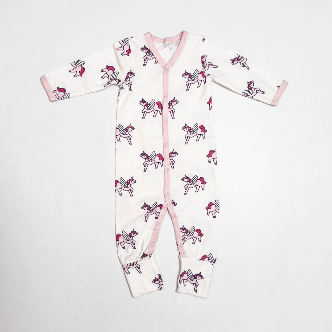 WHITE UNICORN ROMPER
